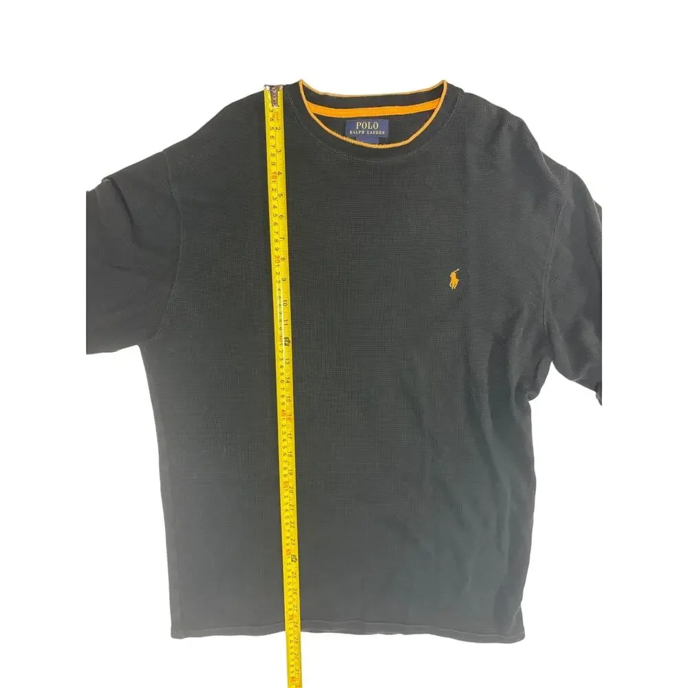 Polo Ralph Lauren Men’s Black Sweater yellow polo Size XL Casual